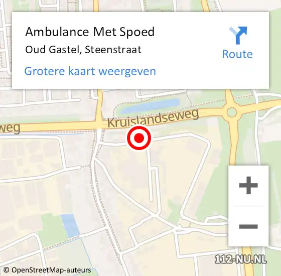 Locatie op kaart van de 112 melding: Ambulance Met Spoed Naar Oud Gastel, Steenstraat op 2 mei 2016 16:17