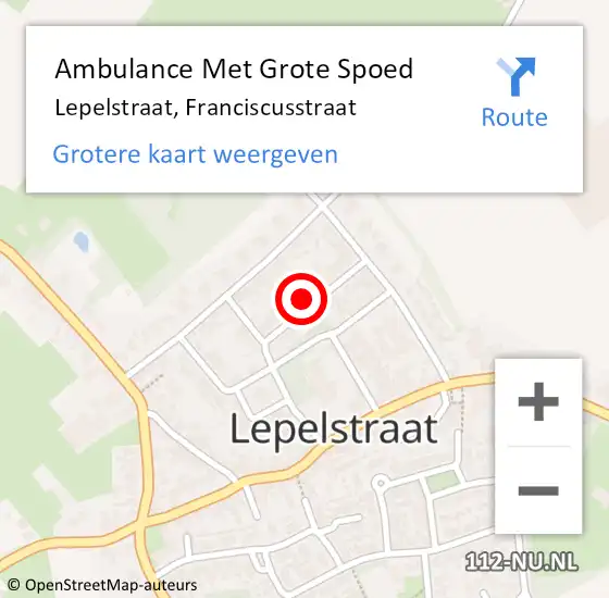 Locatie op kaart van de 112 melding: Ambulance Met Grote Spoed Naar Lepelstraat, Franciscusstraat op 2 mei 2016 19:18