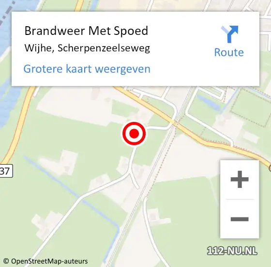 Locatie op kaart van de 112 melding: Brandweer Met Spoed Naar Wijhe, Scherpenzeelseweg op 2 mei 2016 19:37