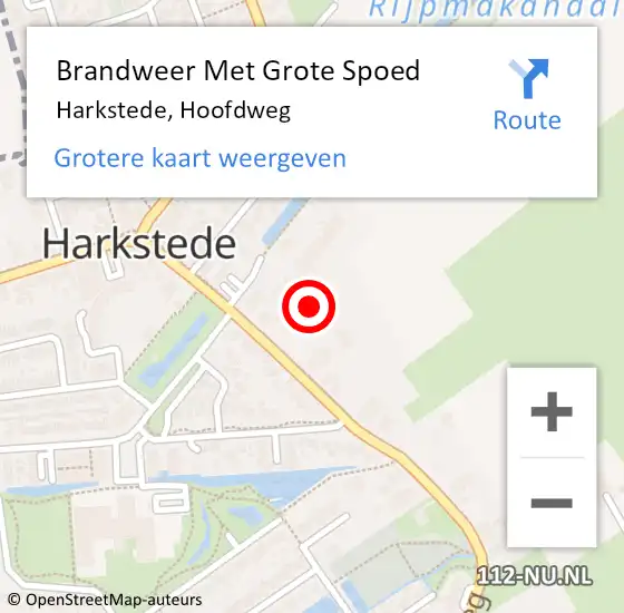 Locatie op kaart van de 112 melding: Brandweer Met Grote Spoed Naar Harkstede, Hoofdweg op 2 mei 2016 20:48