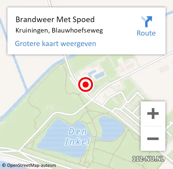 Locatie op kaart van de 112 melding: Brandweer Met Spoed Naar Kruiningen, Blauwhoefseweg op 2 mei 2016 20:54