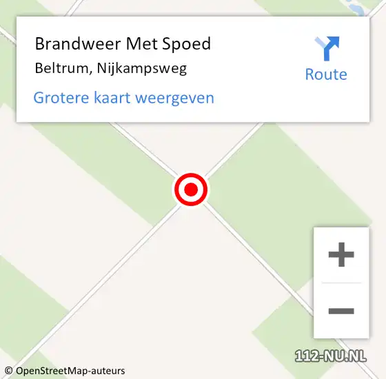 Locatie op kaart van de 112 melding: Brandweer Met Spoed Naar Beltrum, Nijkampsweg op 2 mei 2016 22:53