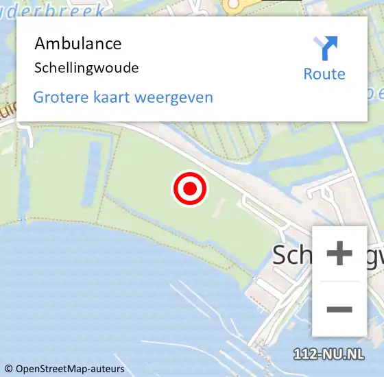 Locatie op kaart van de 112 melding: Ambulance Schellingwoude op 3 mei 2016 01:00