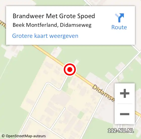 Locatie op kaart van de 112 melding: Brandweer Met Grote Spoed Naar Beek Montferland, Didamseweg op 3 mei 2016 07:23