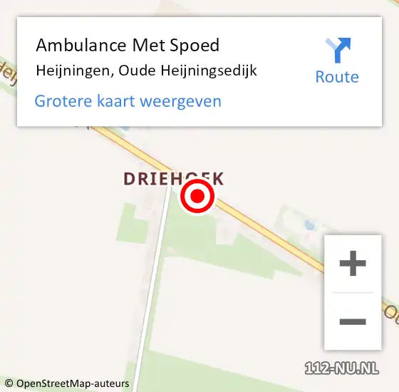 Locatie op kaart van de 112 melding: Ambulance Met Spoed Naar Heijningen, Oude Heijningsedijk op 3 mei 2016 07:50