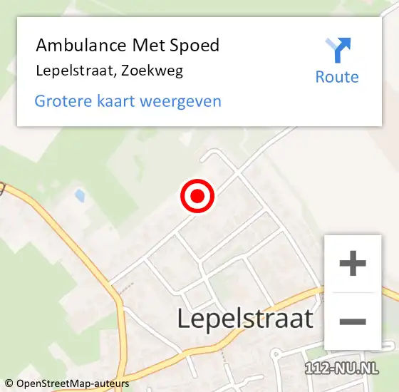 Locatie op kaart van de 112 melding: Ambulance Met Spoed Naar Lepelstraat, Zoekweg op 3 mei 2016 09:50