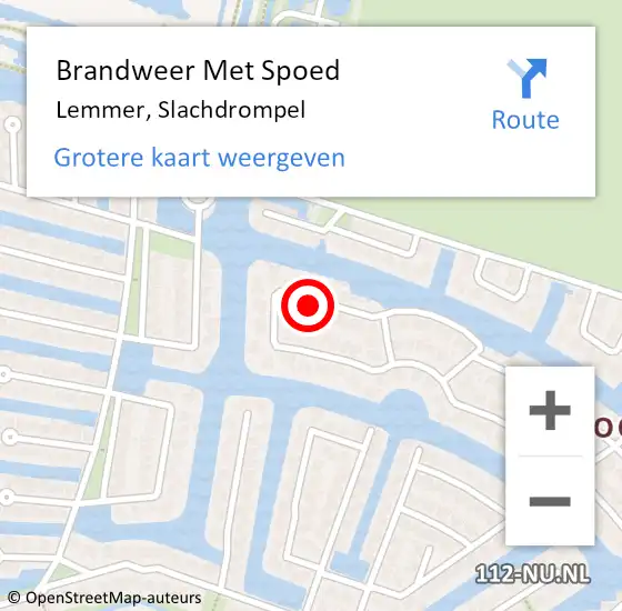 Locatie op kaart van de 112 melding: Brandweer Met Spoed Naar Lemmer, Slachdrompel op 3 mei 2016 10:40