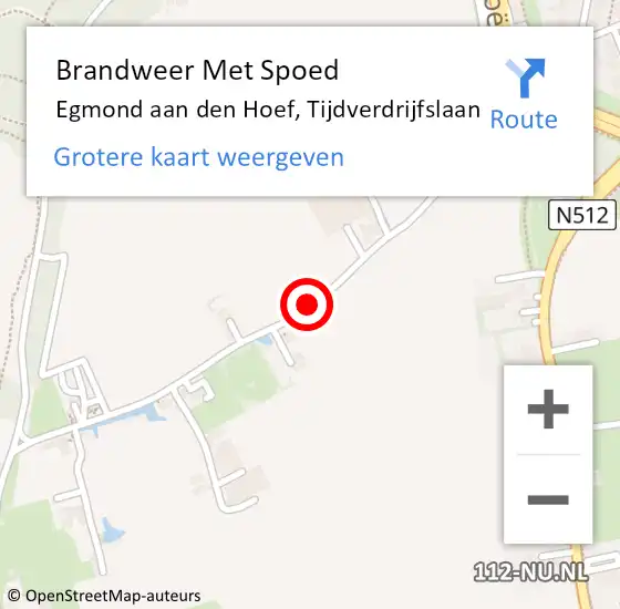 Locatie op kaart van de 112 melding: Brandweer Met Spoed Naar Egmond aan den Hoef, Tijdverdrijfslaan op 3 mei 2016 12:37