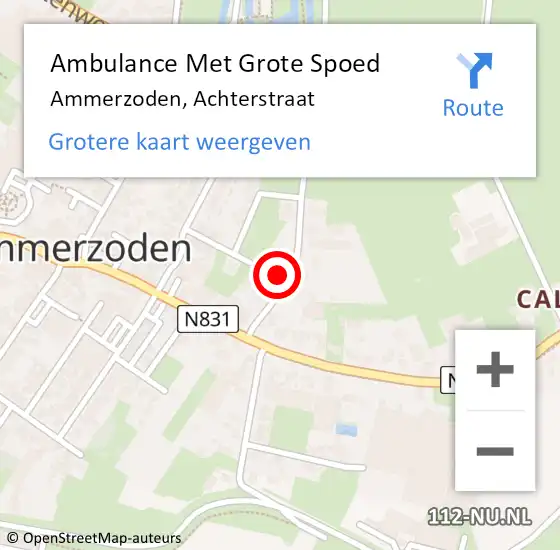 Locatie op kaart van de 112 melding: Ambulance Met Grote Spoed Naar Ammerzoden, Achterstraat op 13 december 2013 17:58