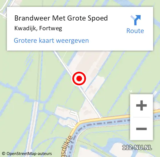 Locatie op kaart van de 112 melding: Brandweer Met Grote Spoed Naar Kwadijk, Fortweg op 3 mei 2016 13:20