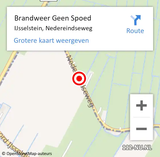 Locatie op kaart van de 112 melding: Brandweer Geen Spoed Naar IJsselstein, Nedereindseweg op 3 mei 2016 13:25