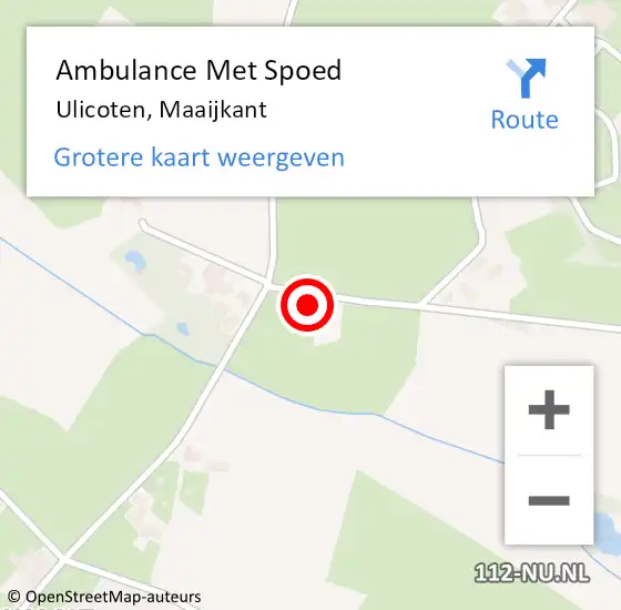 Locatie op kaart van de 112 melding: Ambulance Met Spoed Naar Ulicoten, Maaijkant op 3 mei 2016 14:49