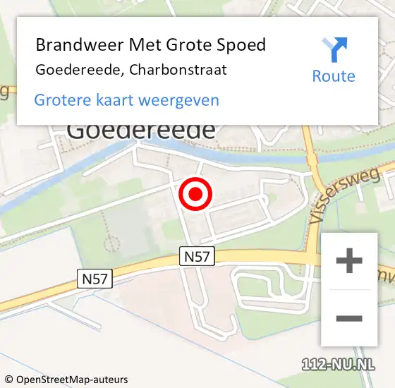 Locatie op kaart van de 112 melding: Brandweer Met Grote Spoed Naar Goedereede, Charbonstraat op 3 mei 2016 16:14