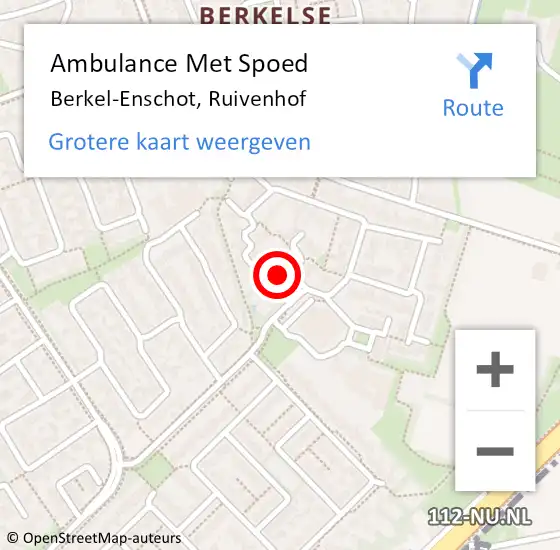 Locatie op kaart van de 112 melding: Ambulance Met Spoed Naar Berkel-Enschot, Ruivenhof op 3 mei 2016 17:19