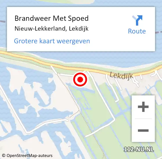 Locatie op kaart van de 112 melding: Brandweer Met Spoed Naar Nieuw-Lekkerland, Lekdijk op 3 mei 2016 17:23