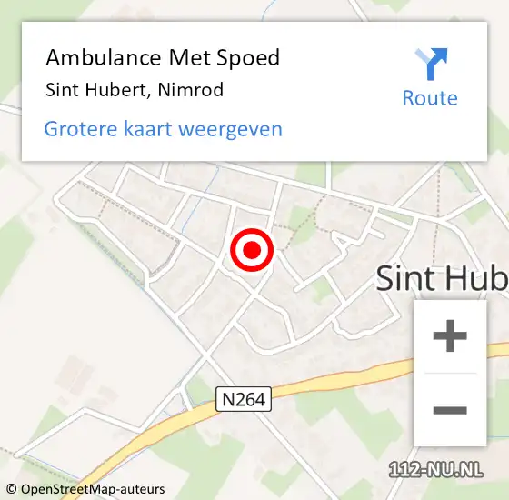 Locatie op kaart van de 112 melding: Ambulance Met Spoed Naar Sint Hubert, Nimrod op 3 mei 2016 17:49