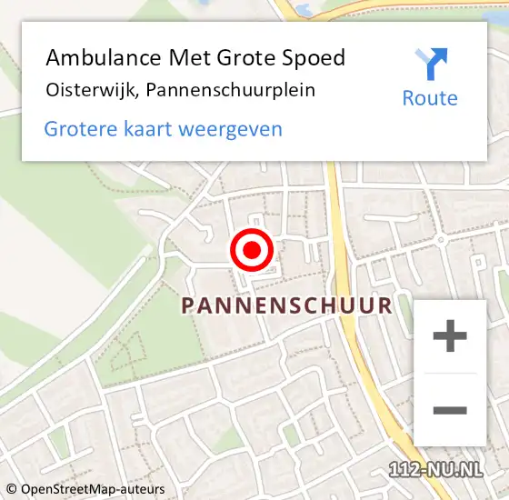 Locatie op kaart van de 112 melding: Ambulance Met Grote Spoed Naar Oisterwijk, Pannenschuurplein op 3 mei 2016 18:03