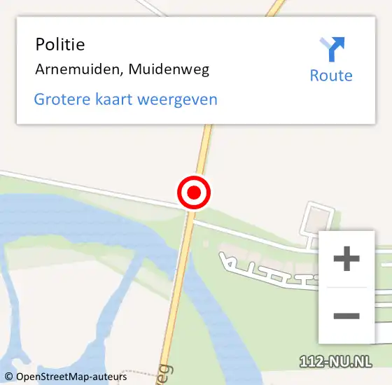 Locatie op kaart van de 112 melding: Politie Arnemuiden, Muidenweg op 3 mei 2016 19:32