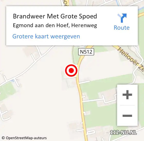 Locatie op kaart van de 112 melding: Brandweer Met Grote Spoed Naar Egmond aan den Hoef, Herenweg op 13 december 2013 18:46