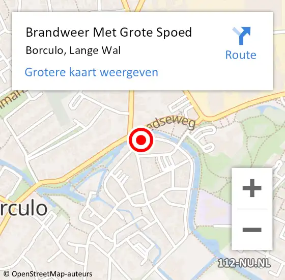 Locatie op kaart van de 112 melding: Brandweer Met Grote Spoed Naar Borculo, Lange Wal op 3 mei 2016 19:58