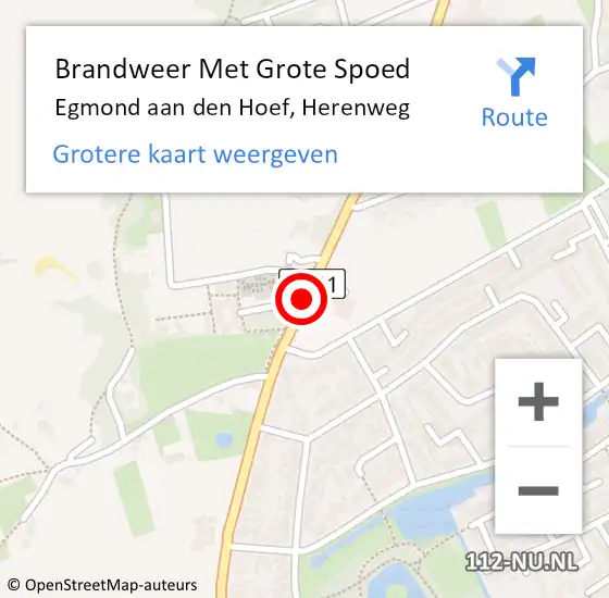 Locatie op kaart van de 112 melding: Brandweer Met Grote Spoed Naar Egmond aan den Hoef, Herenweg op 13 december 2013 18:48