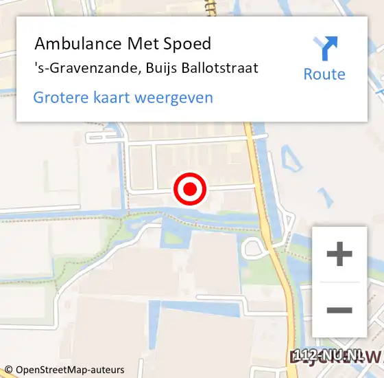 Locatie op kaart van de 112 melding: Ambulance Met Spoed Naar 's-Gravenzande, Buijs Ballotstraat op 3 mei 2016 20:31