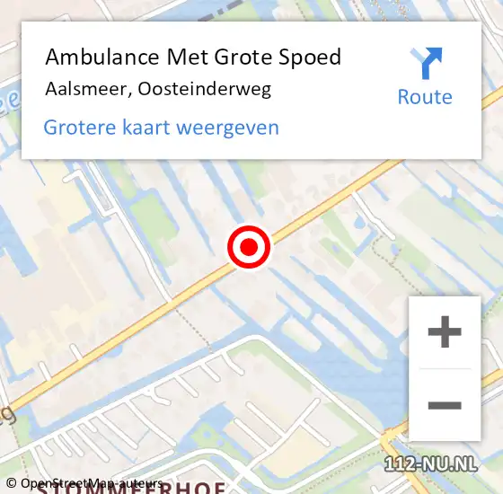 Locatie op kaart van de 112 melding: Ambulance Met Grote Spoed Naar Aalsmeer, Oosteinderweg op 3 mei 2016 21:08