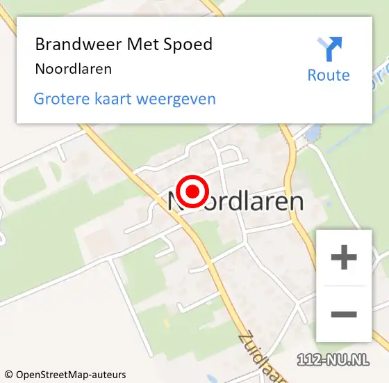 Locatie op kaart van de 112 melding: Brandweer Met Spoed Naar Noordlaren op 3 mei 2016 21:13