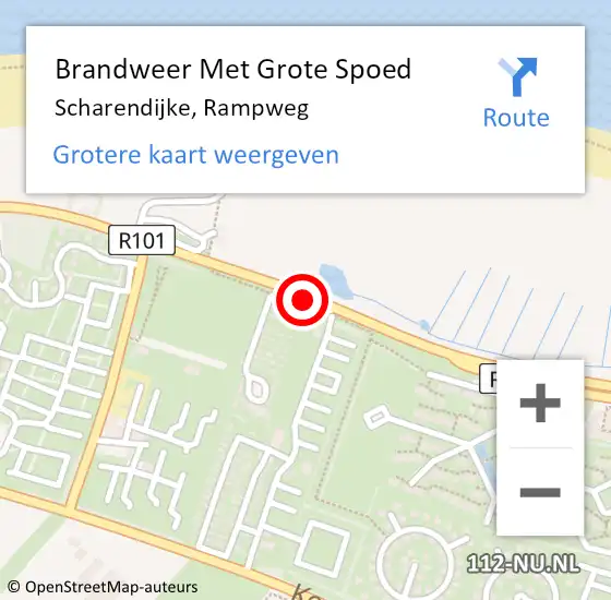 Locatie op kaart van de 112 melding: Brandweer Met Grote Spoed Naar Scharendijke, Rampweg op 3 mei 2016 21:28