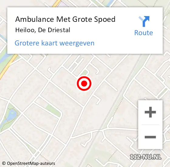 Locatie op kaart van de 112 melding: Ambulance Met Grote Spoed Naar Heiloo, De Driestal op 4 mei 2016 01:34