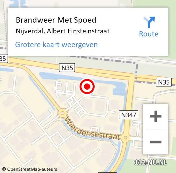 Locatie op kaart van de 112 melding: Brandweer Met Spoed Naar Nijverdal, Albert Einsteinstraat op 4 mei 2016 06:07