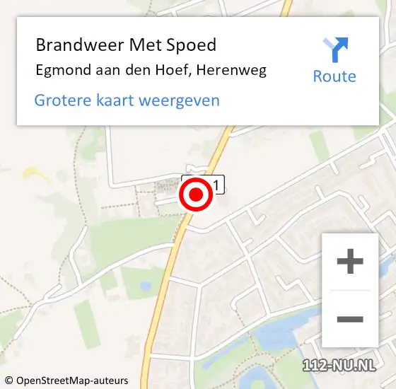 Locatie op kaart van de 112 melding: Brandweer Met Spoed Naar Egmond aan den Hoef, Herenweg op 13 december 2013 19:20