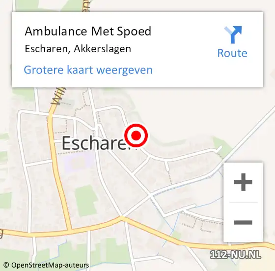 Locatie op kaart van de 112 melding: Ambulance Met Spoed Naar Escharen, Akkerslagen op 4 mei 2016 08:48