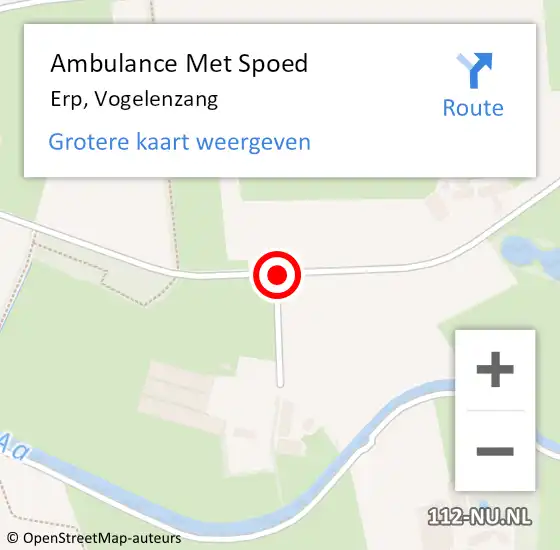 Locatie op kaart van de 112 melding: Ambulance Met Spoed Naar Erp, Vogelenzang op 4 mei 2016 12:00