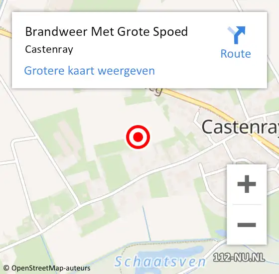 Locatie op kaart van de 112 melding: Brandweer Met Grote Spoed Naar Castenray op 4 mei 2016 14:21