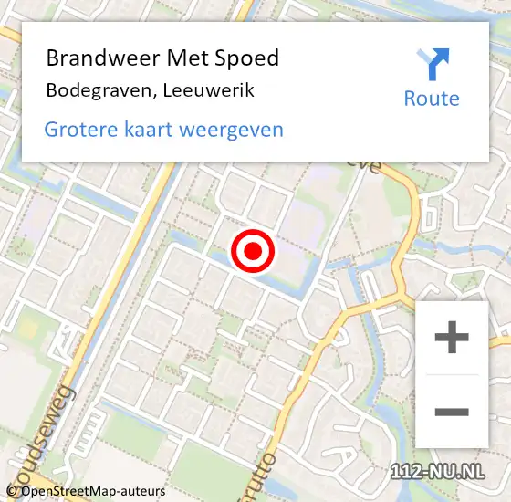 Locatie op kaart van de 112 melding: Brandweer Met Spoed Naar Bodegraven, Leeuwerik op 4 mei 2016 14:58