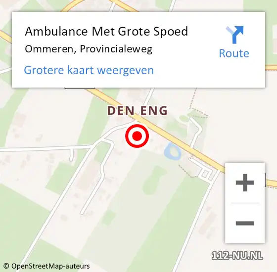 Locatie op kaart van de 112 melding: Ambulance Met Grote Spoed Naar Ommeren, Provincialeweg op 4 mei 2016 16:18