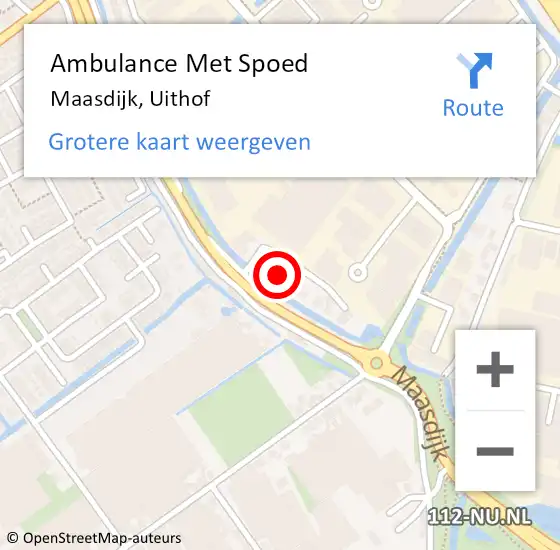 Locatie op kaart van de 112 melding: Ambulance Met Spoed Naar Maasdijk, Uithof op 6 september 2013 14:38