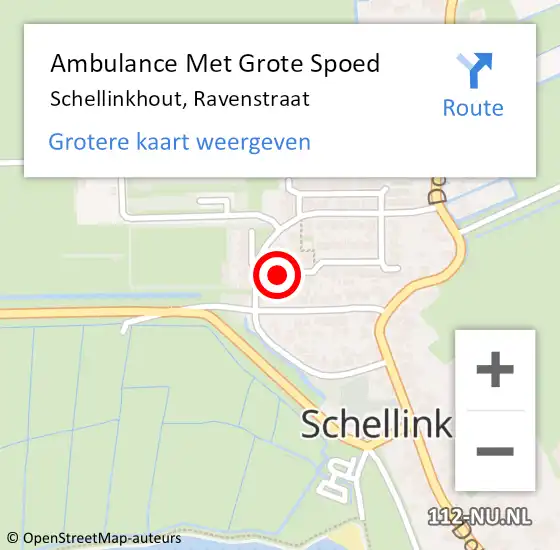 Locatie op kaart van de 112 melding: Ambulance Met Grote Spoed Naar Schellinkhout, Ravenstraat op 4 mei 2016 16:57