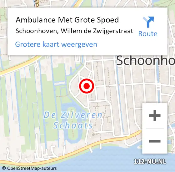 Locatie op kaart van de 112 melding: Ambulance Met Grote Spoed Naar Schoonhoven, Willem de Zwijgerstraat op 4 mei 2016 17:25