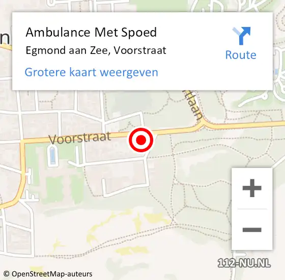 Locatie op kaart van de 112 melding: Ambulance Met Spoed Naar Egmond aan Zee, Voorstraat op 4 mei 2016 19:32