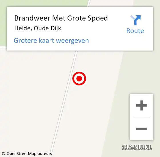 Locatie op kaart van de 112 melding: Brandweer Met Grote Spoed Naar Heide, Oude Dijk op 4 mei 2016 19:35