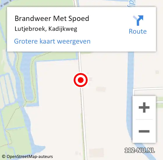 Locatie op kaart van de 112 melding: Brandweer Met Spoed Naar Lutjebroek, Kadijkweg op 4 mei 2016 20:47