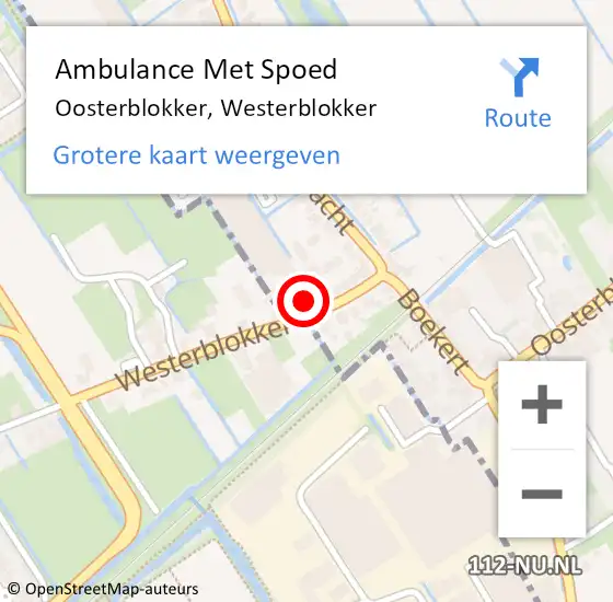 Locatie op kaart van de 112 melding: Ambulance Met Spoed Naar Oosterblokker, Westerblokker op 4 mei 2016 22:01