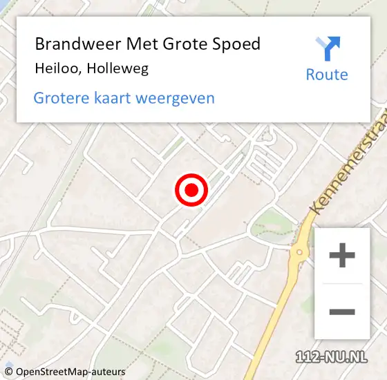 Locatie op kaart van de 112 melding: Brandweer Met Grote Spoed Naar Heiloo, Holleweg op 4 mei 2016 22:01