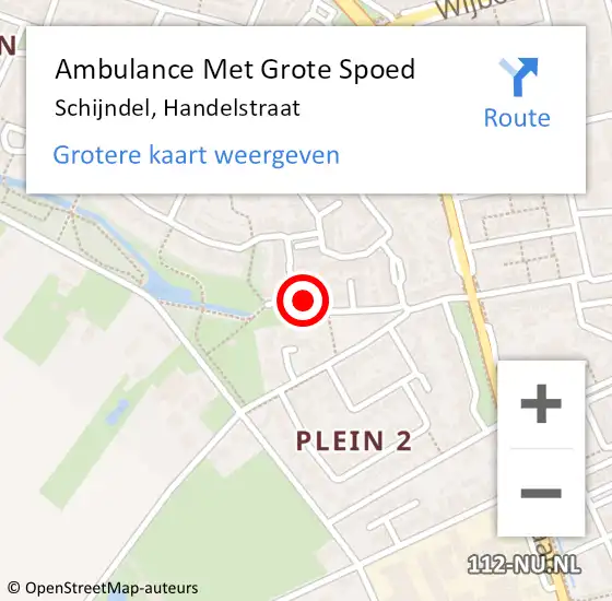 Locatie op kaart van de 112 melding: Ambulance Met Grote Spoed Naar Schijndel, Handelstraat op 4 mei 2016 22:34