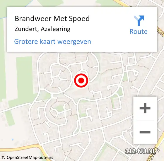 Locatie op kaart van de 112 melding: Brandweer Met Spoed Naar Zundert, Azalearing op 4 mei 2016 23:17