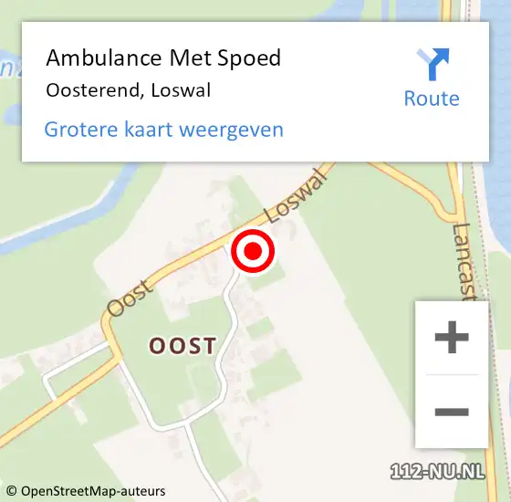 Locatie op kaart van de 112 melding: Ambulance Met Spoed Naar Oosterend, Loswal op 5 mei 2016 01:20