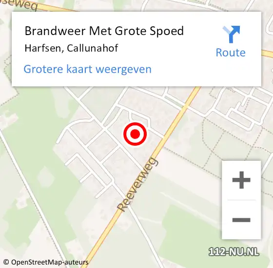 Locatie op kaart van de 112 melding: Brandweer Met Grote Spoed Naar Harfsen, Callunahof op 5 mei 2016 04:09