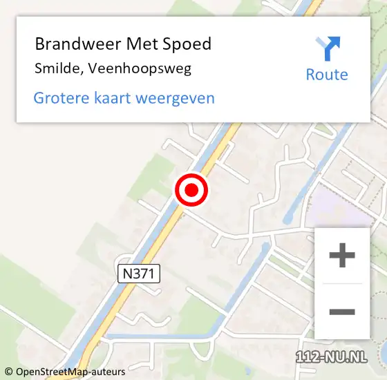 Locatie op kaart van de 112 melding: Brandweer Met Spoed Naar Smilde, Veenhoopsweg op 5 mei 2016 06:03